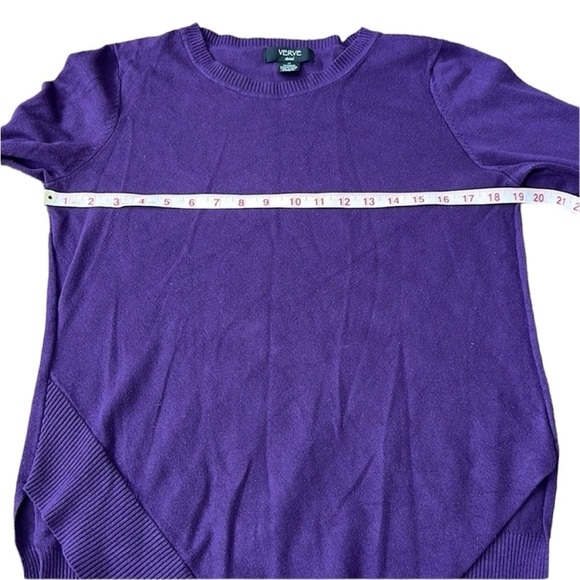 Verve Ami Purple High Low Hem Ribbed Sweater size M - Picture 7 of 9